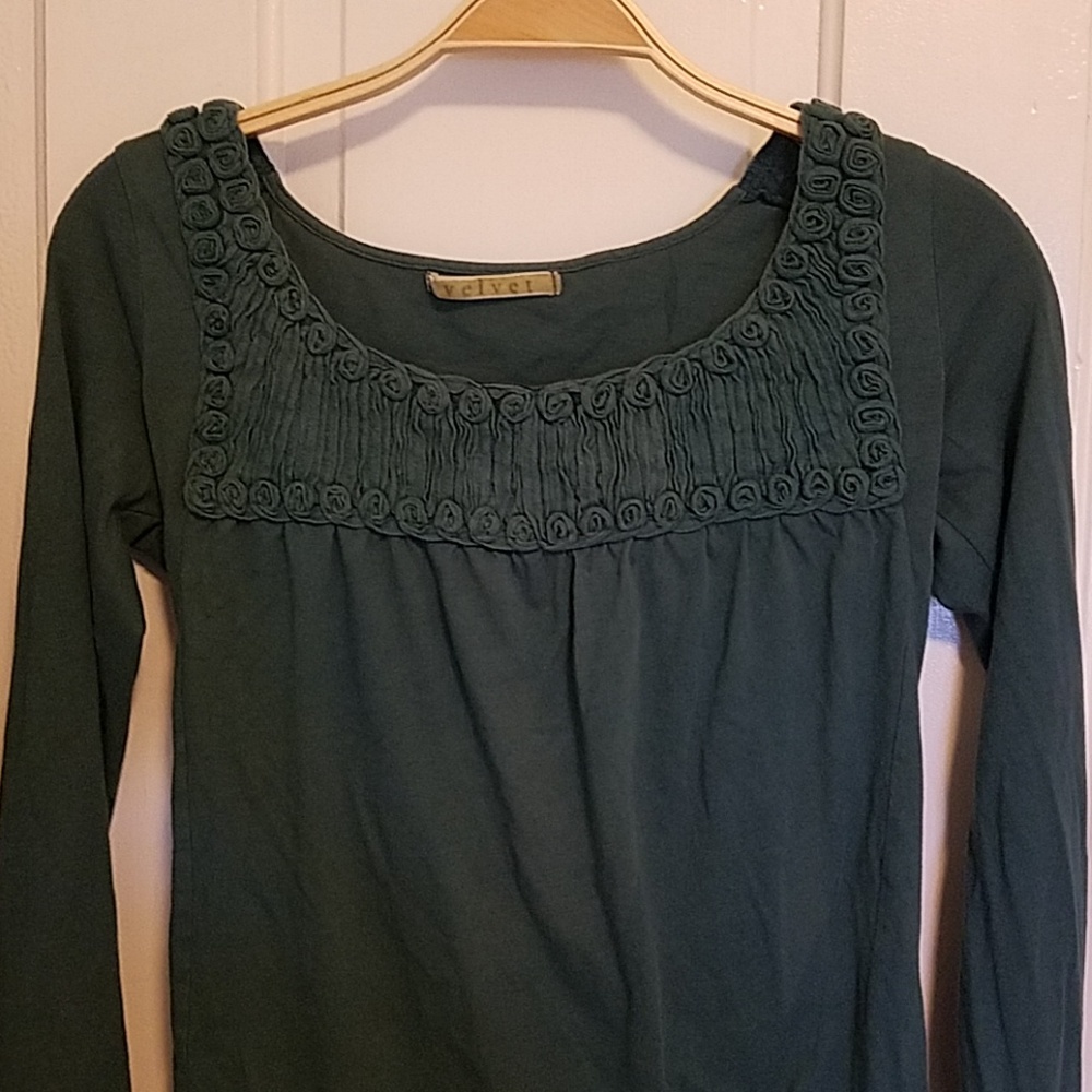 Anthropologie soft embroidered cotton shirt